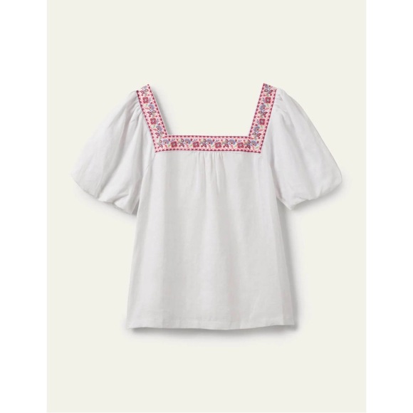 Boden White Square Neck Linen Top - Picture 5 of 5
